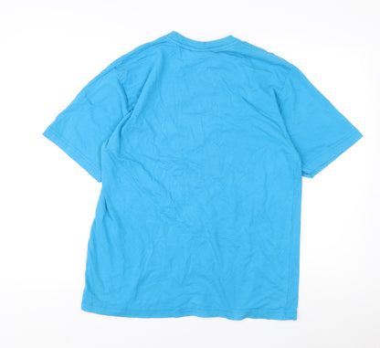 Maccali Men's Blue Sports Fashion Graphic T-Shirt L
