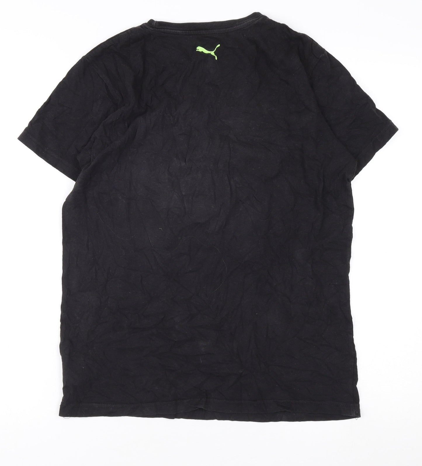 Puma Boys Black Graphic Cotton T-Shirt XL