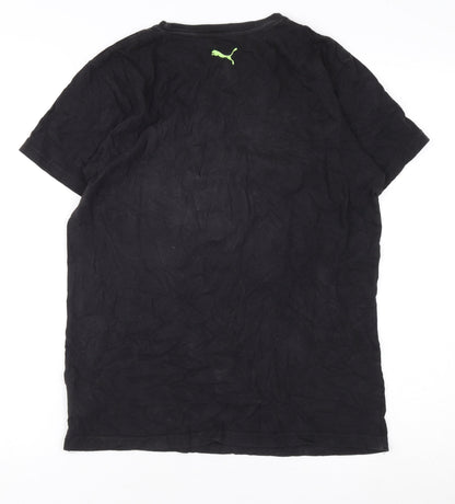 Puma Boys Black Graphic Cotton T-Shirt XL
