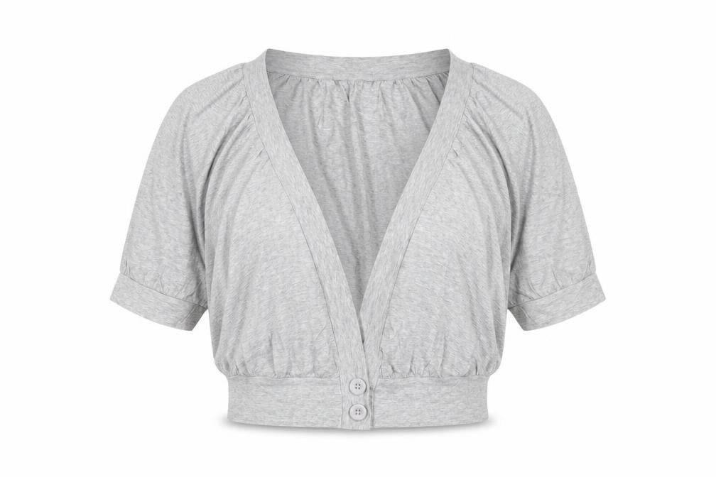 Womens UK Size 16 Marks and Spencer Grey Cropped Button-Up