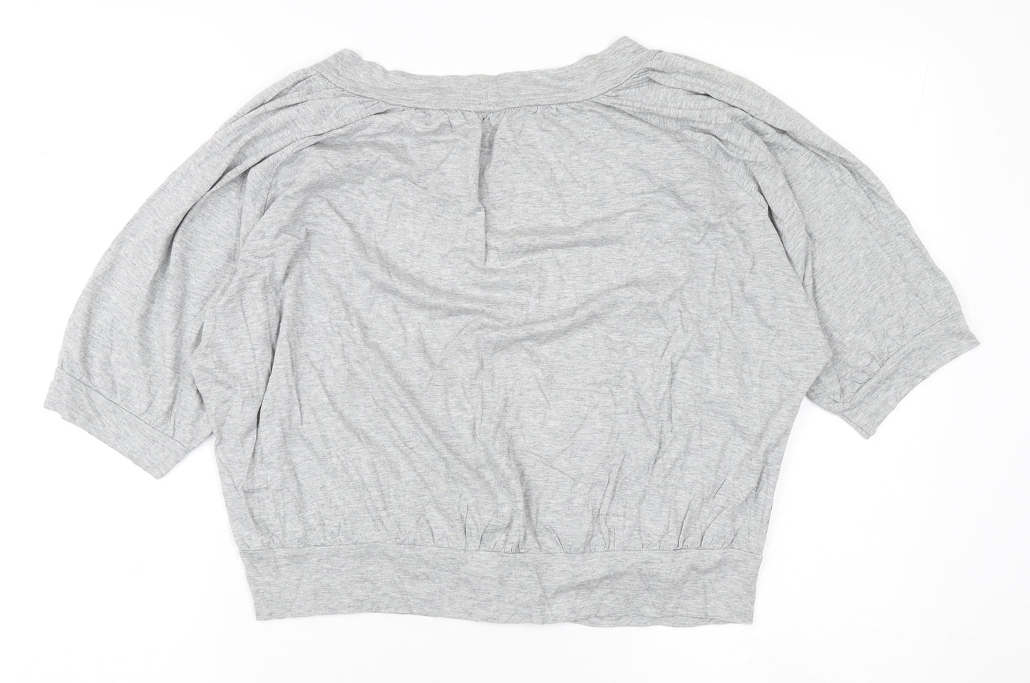 Womens UK Size 16 Marks and Spencer Grey Cropped Button-Up