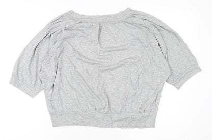 Womens UK Size 16 Marks and Spencer Grey Cropped Button-Up