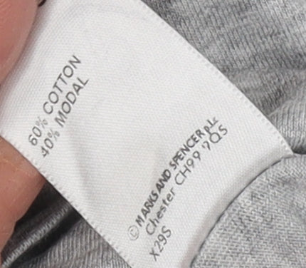 Womens UK Size 16 Marks and Spencer Grey Cropped Button-Up