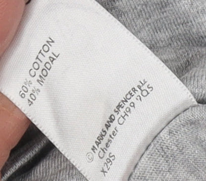 Womens UK Size 16 Marks and Spencer Grey Cropped Button-Up
