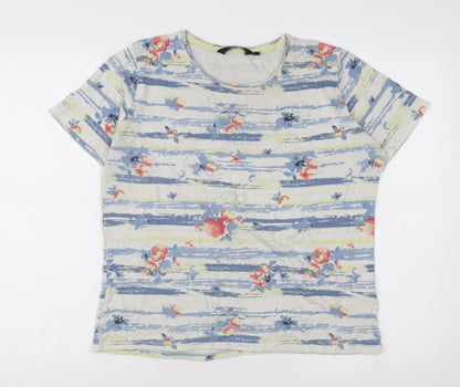 Womens UK Size M ISLE ESSENTIALS Multicoloured Basic T-Shirt