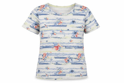 Womens UK Size M ISLE ESSENTIALS Multicoloured Basic T-Shirt