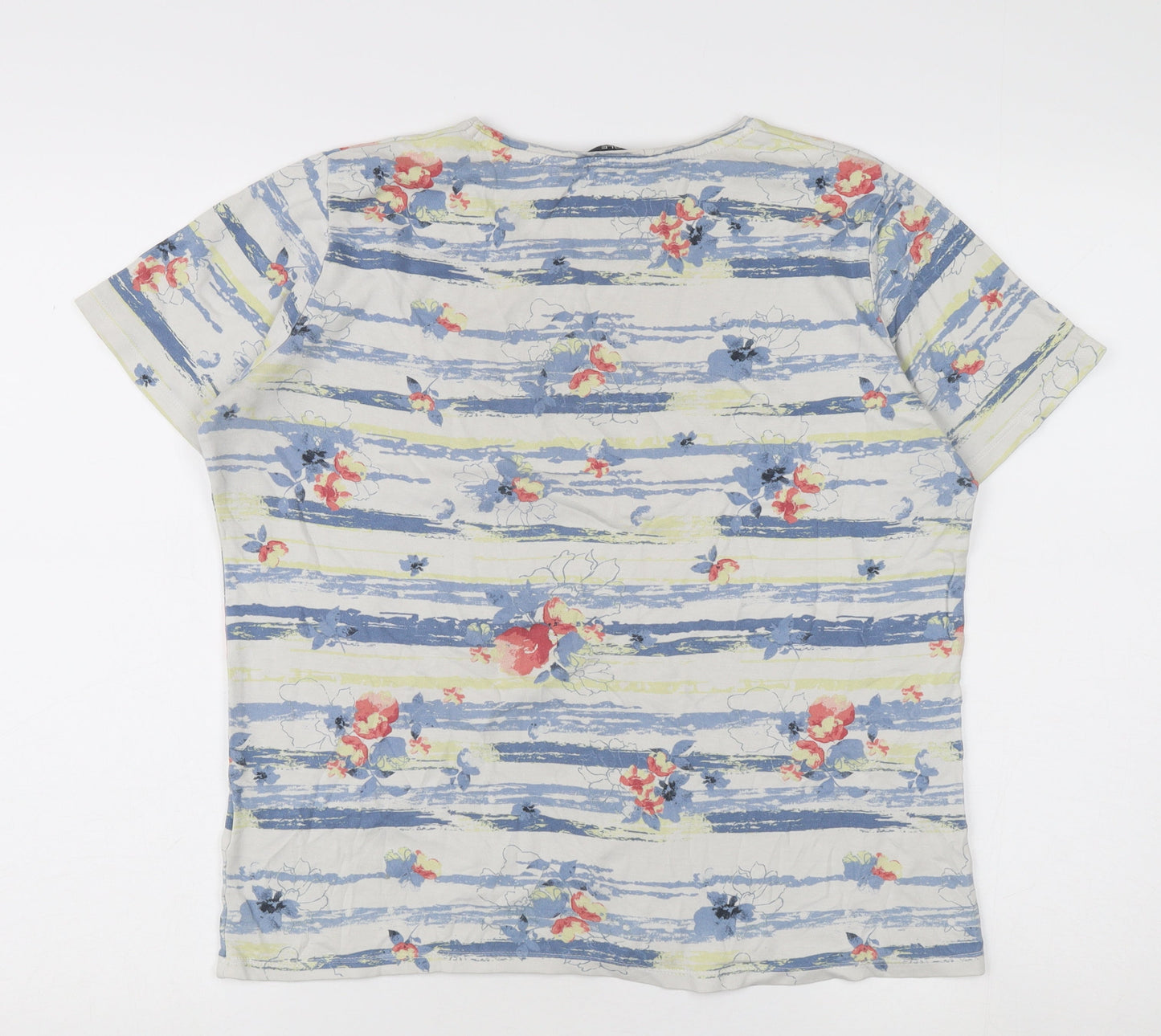 Womens UK Size M ISLE ESSENTIALS Multicoloured Basic T-Shirt