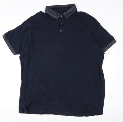 Burton Men's Blue 2XL Cotton Polo with Collarless Style