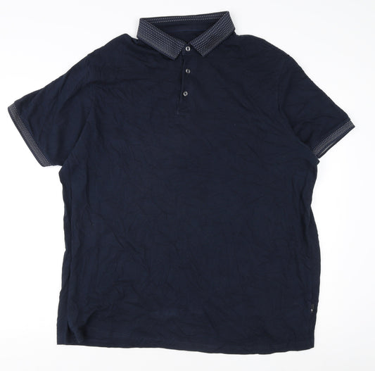 Burton Men's Blue 2XL Cotton Polo with Collarless Style