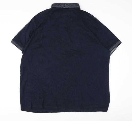 Burton Men's Blue 2XL Cotton Polo with Collarless Style