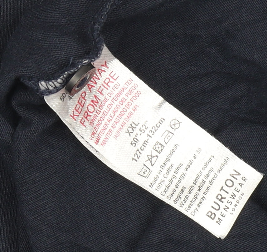 Burton Men's Blue 2XL Cotton Polo with Collarless Style