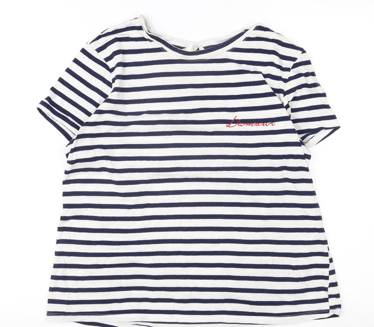 Womens UK Size 12 H&M White Basic T-Shirt