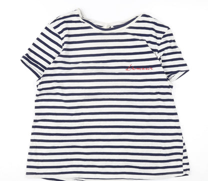Womens UK Size 12 H&M White Basic T-Shirt