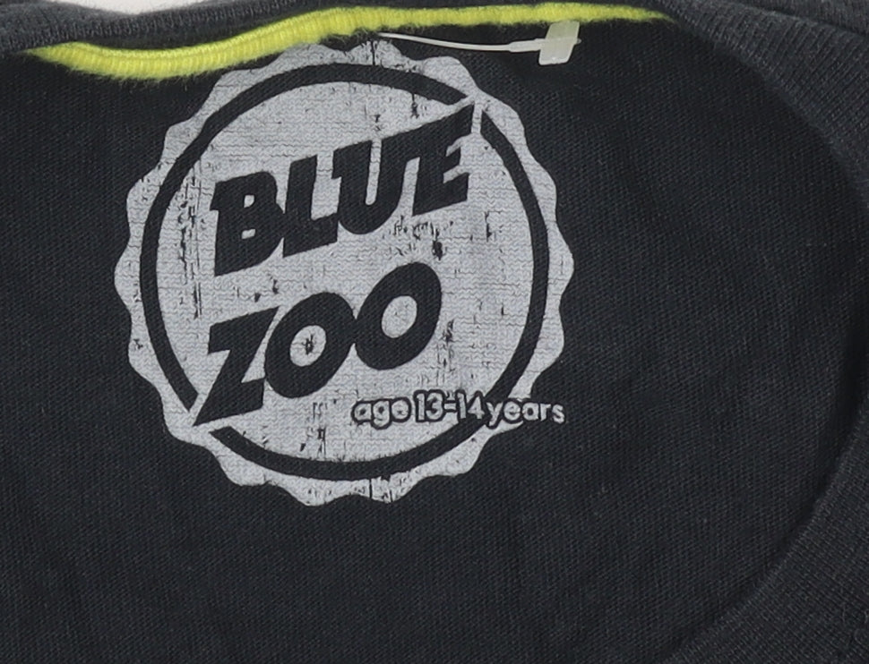 Blue Zoo Boys Black Graphic Music T-Shirt, 13-14 Years, Regular Fit