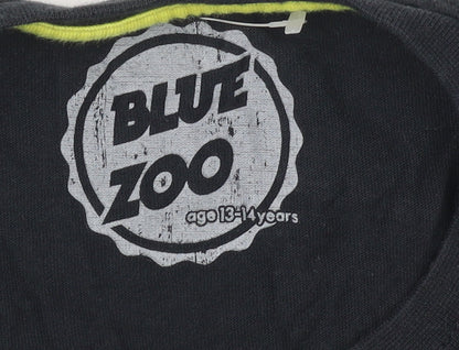 Blue Zoo Boys Black Graphic Music T-Shirt, 13-14 Years, Regular Fit