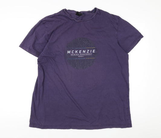 McKenzie Men's Purple XL Logo T-Shirt