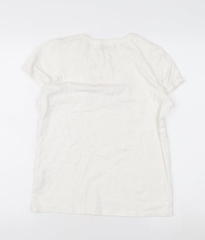 Ben Sherman Women's White T-Shirt, M, Flag Theme