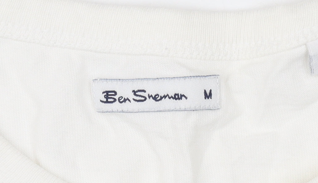Ben Sherman Women's White T-Shirt, M, Flag Theme