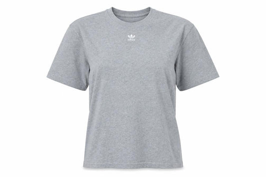 Front view of Adidas unisex grey cotton t-shirt s - casual jersey tee