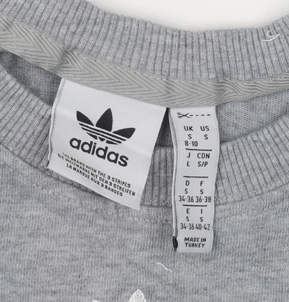 Unisex Adults UK Size S adidas Grey Jersey T-Shirt