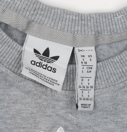 Unisex Adults UK Size S adidas Grey Jersey T-Shirt