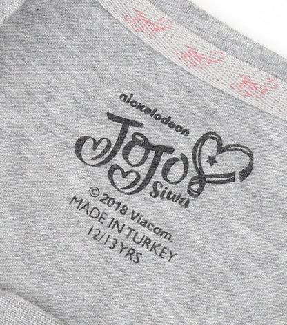 JoJo Siwa Girls Grey Sequined T-Shirt 12-13 Years