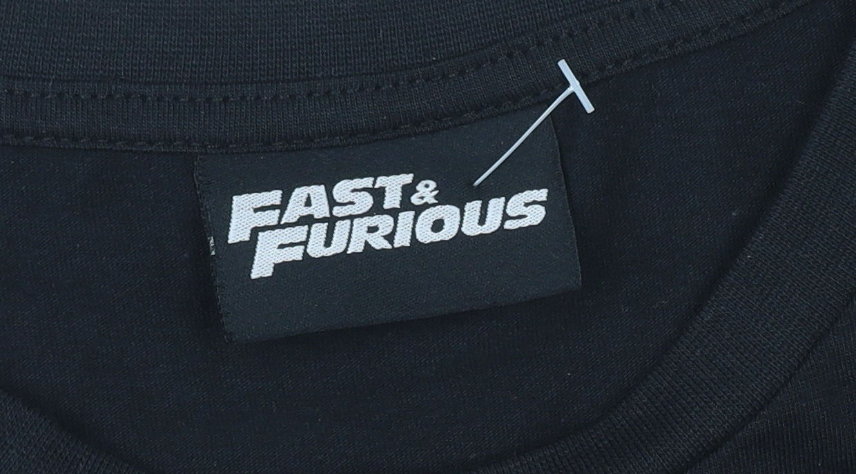 Fast & Furious Men's Black Cotton T-Shirt, Medium, Movie Style