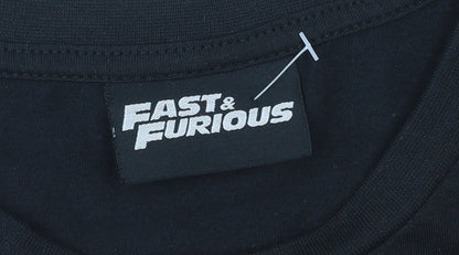 Fast & Furious Men's Black Cotton T-Shirt, Medium, Movie Style