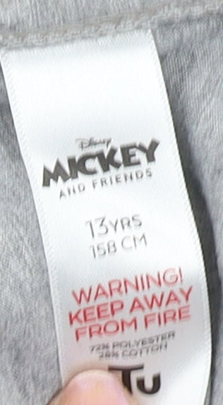 Disney Girls Grey Mickey Mouse T-Shirt - 13 Years