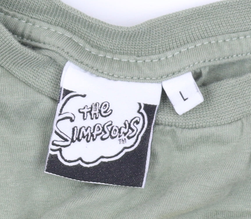 The Simpsons Men's Green L Homer Beer T-Shirt