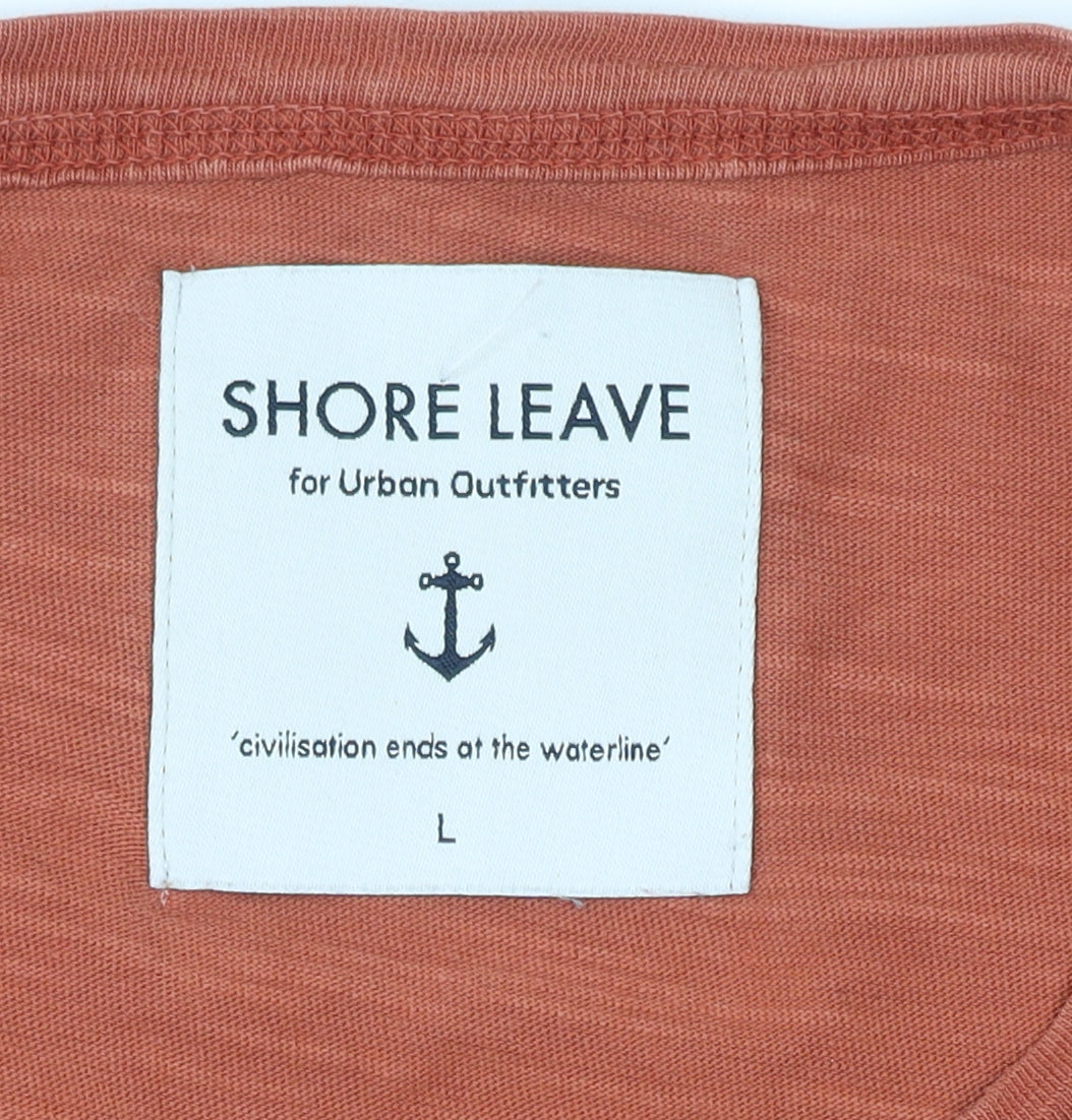 Shore Leave Men's Brown Cotton T-Shirt - Size L