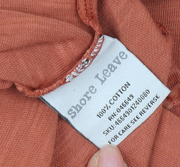 Shore Leave Men's Brown Cotton T-Shirt - Size L