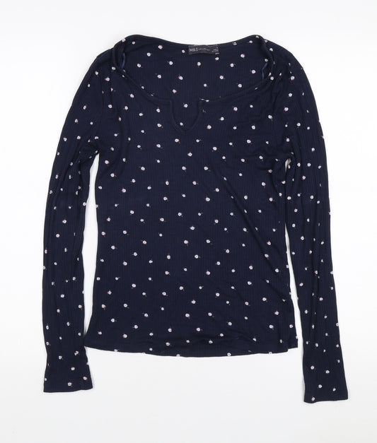 Womens UK Size 10 Marks and Spencer Blue Basic Blouse