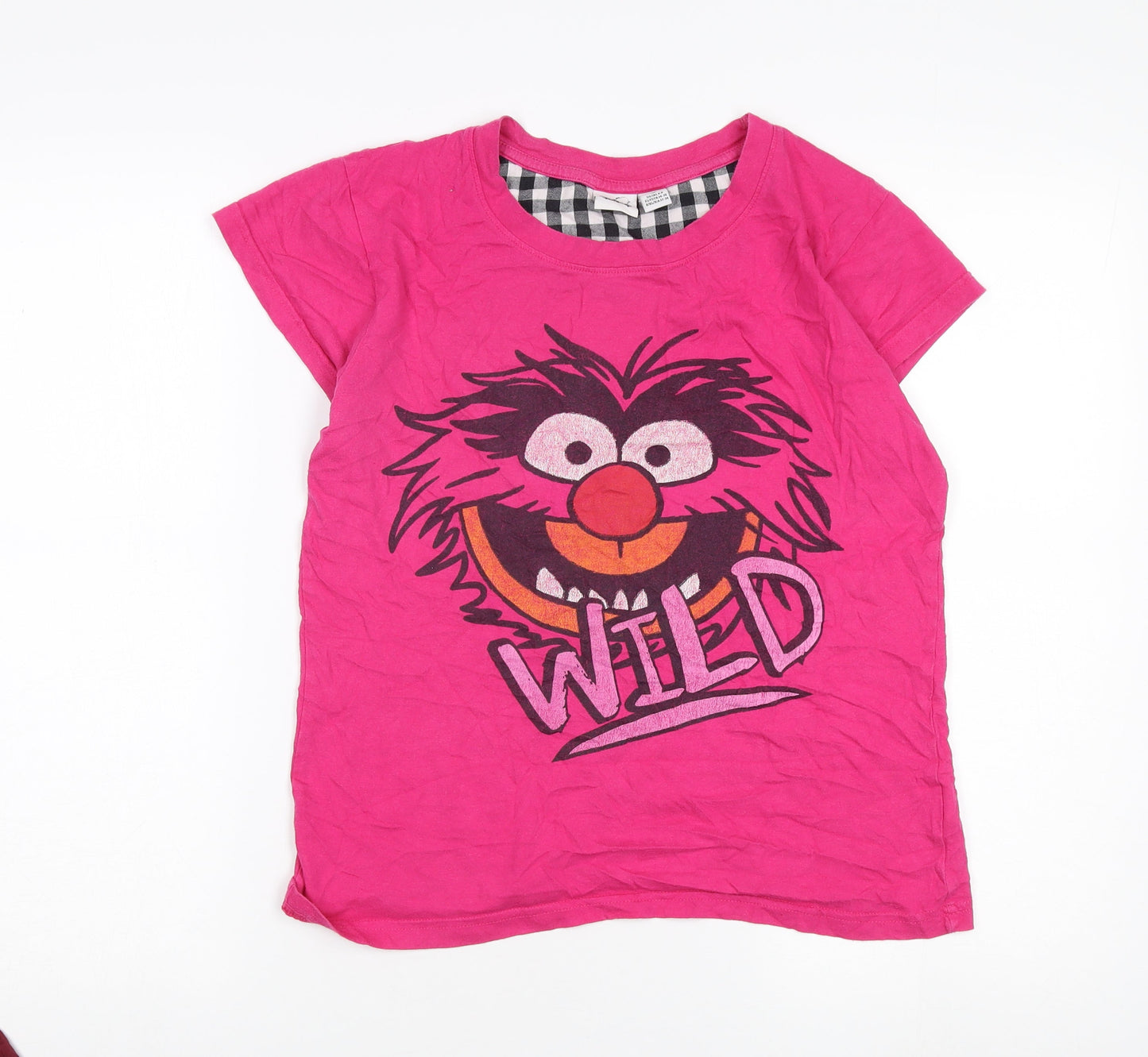 Womens UK Size XS Disney Pink Basic T-Shirt