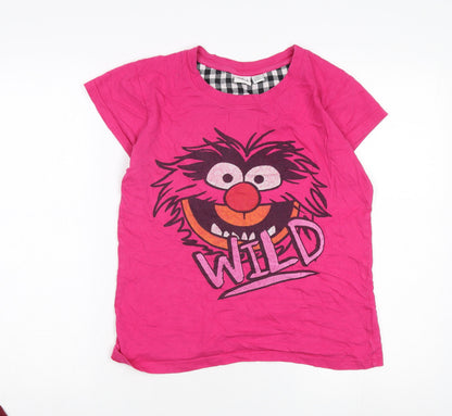 Womens UK Size XS Disney Pink Basic T-Shirt