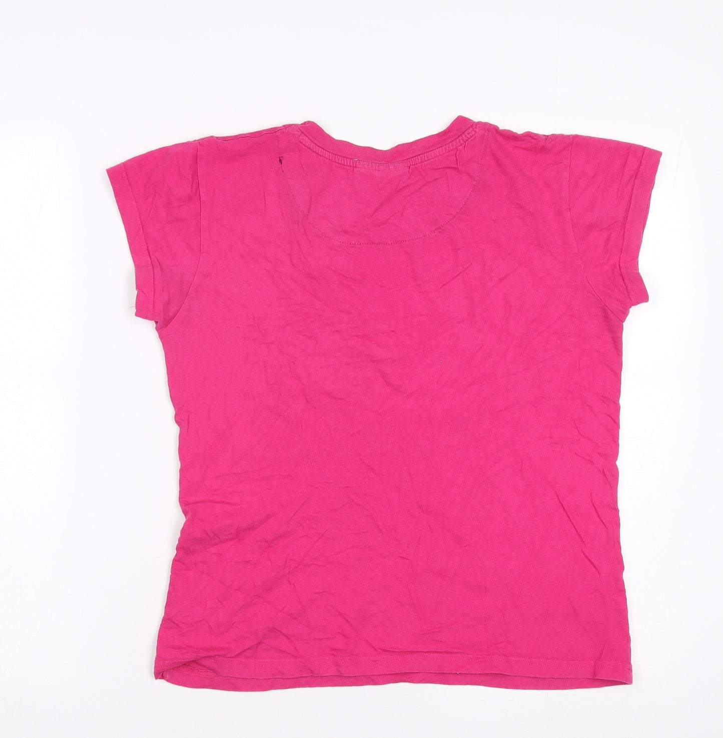 Womens UK Size XS Disney Pink Basic T-Shirt