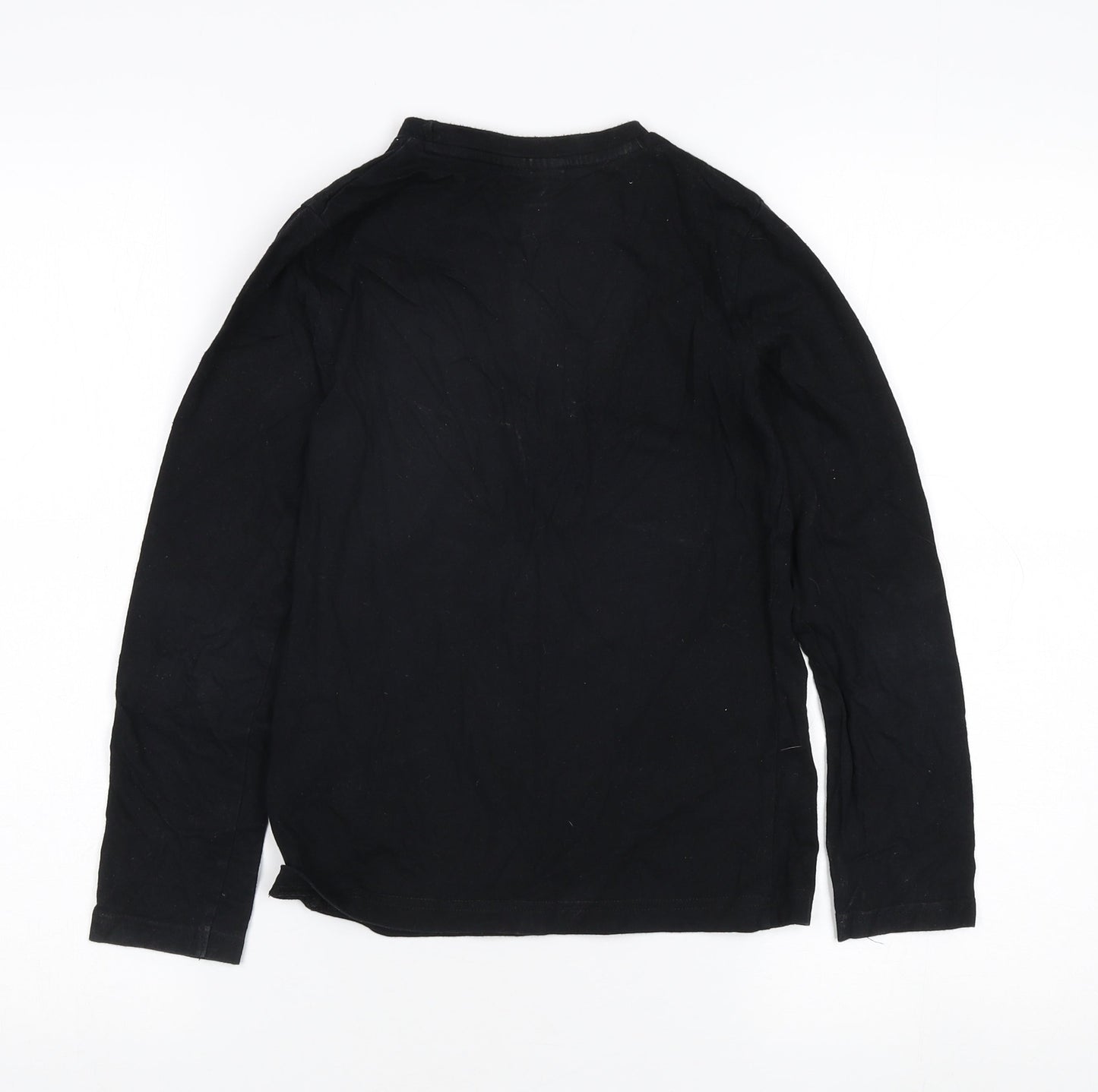 Bench Boys Black Long Sleeve T-Shirt 7-8 Years Logo Casual