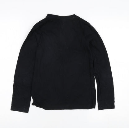 Bench Boys Black Long Sleeve T-Shirt 7-8 Years Logo Casual