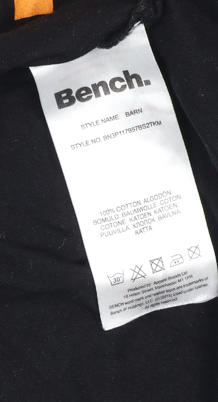 Bench Boys Black Long Sleeve T-Shirt 7-8 Years Logo Casual
