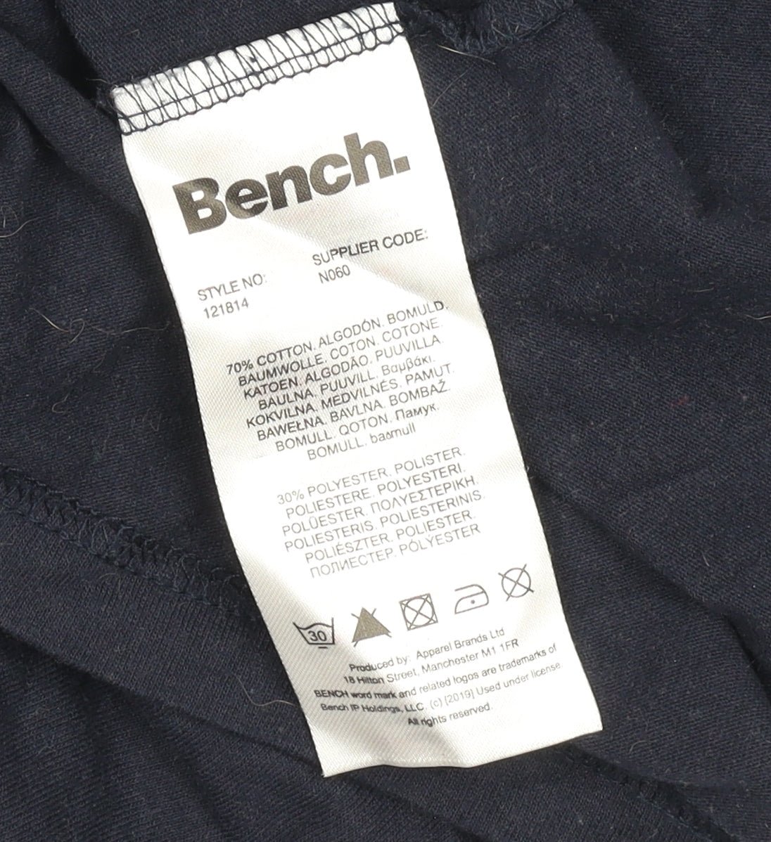 Mens UK Size L Bench Blue  T-Shirt