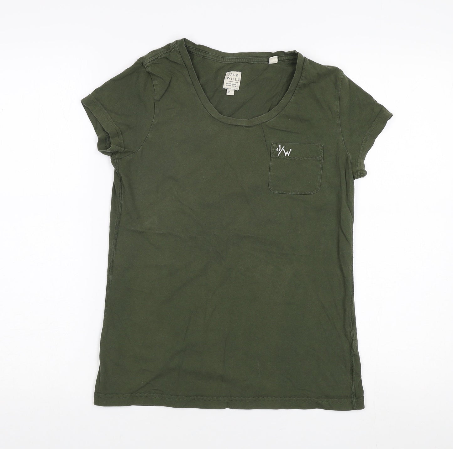 Jack Wills Green Women's T-Shirt Size 6 Basic