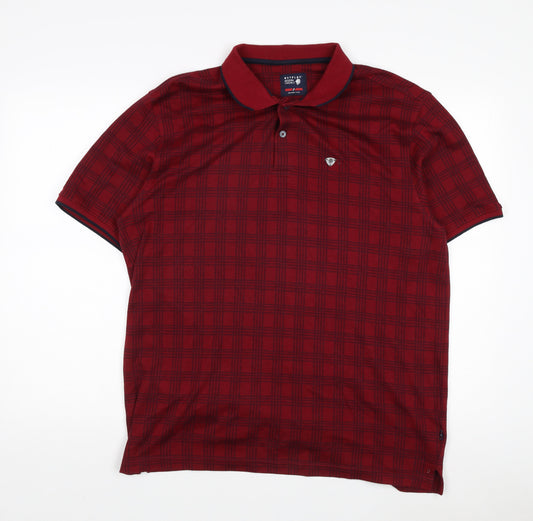 Netplay Men’s Red Check Polo Shirt XL Short Sleeve