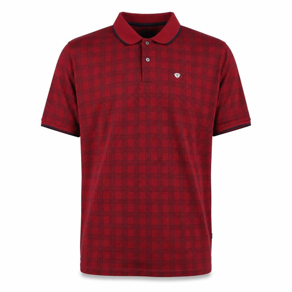 Netplay Men’s Red Check Polo Shirt XL Short Sleeve