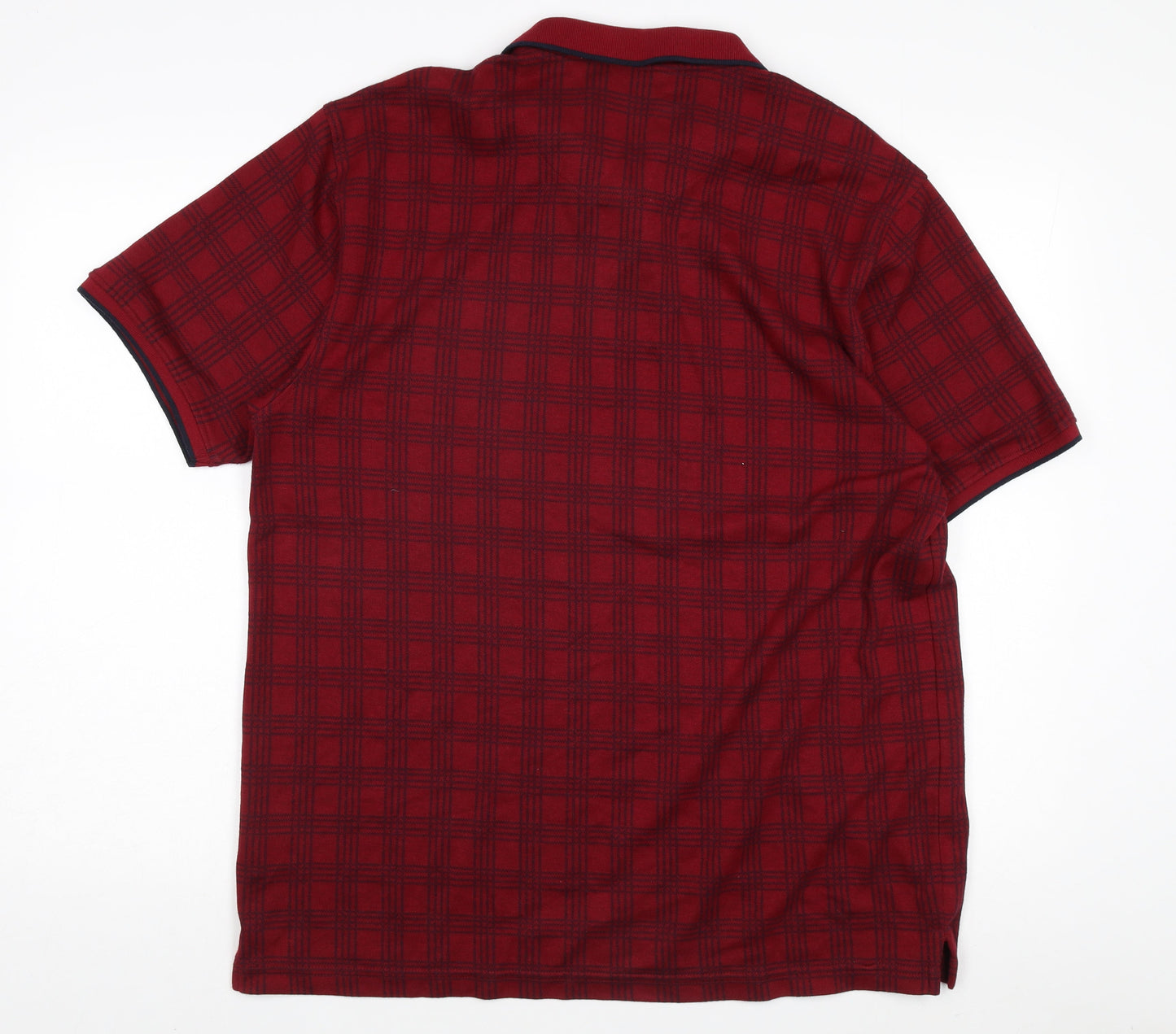Netplay Men’s Red Check Polo Shirt XL Short Sleeve