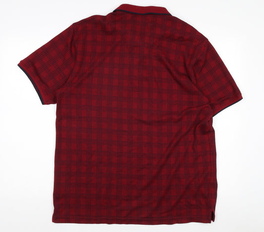 Netplay Men’s Red Check Polo Shirt XL Short Sleeve