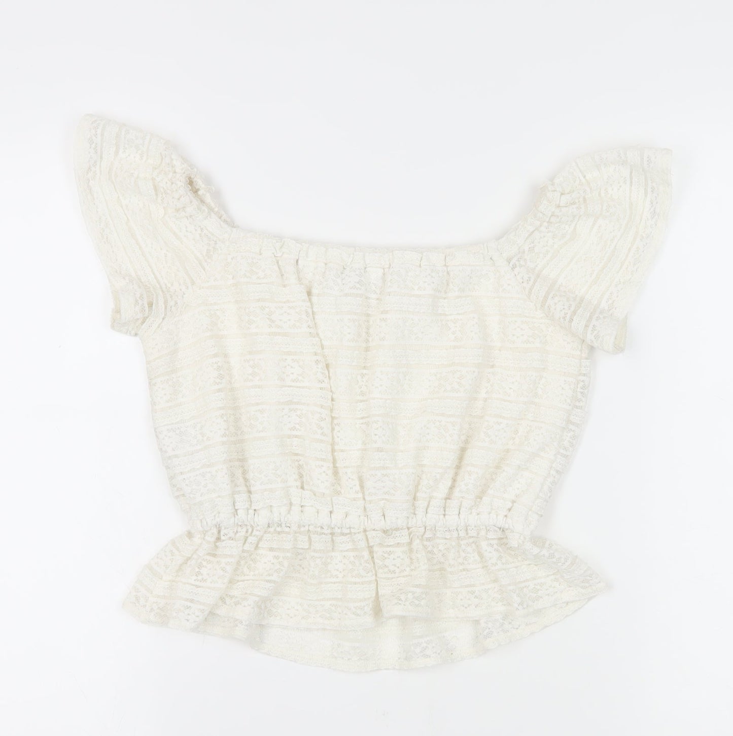 Miss Selfridge Women's Ivory Peasant Blouse Size 10