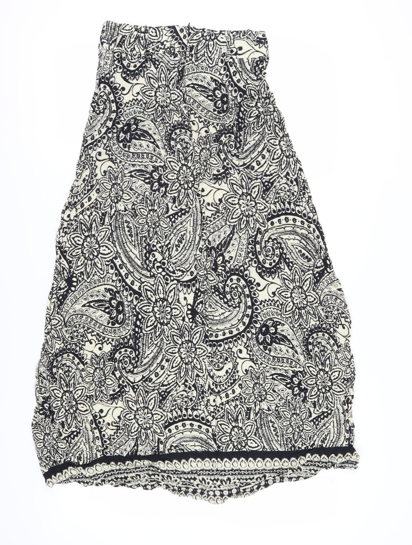 Apricot Women's Paisley A-Line Skirt, Size 8, Black, Knee Length