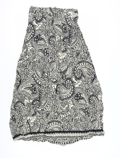 Apricot Women's Paisley A-Line Skirt, Size 8, Black, Knee Length