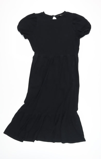 Next Women's Black Midi Shift Dress Size 12