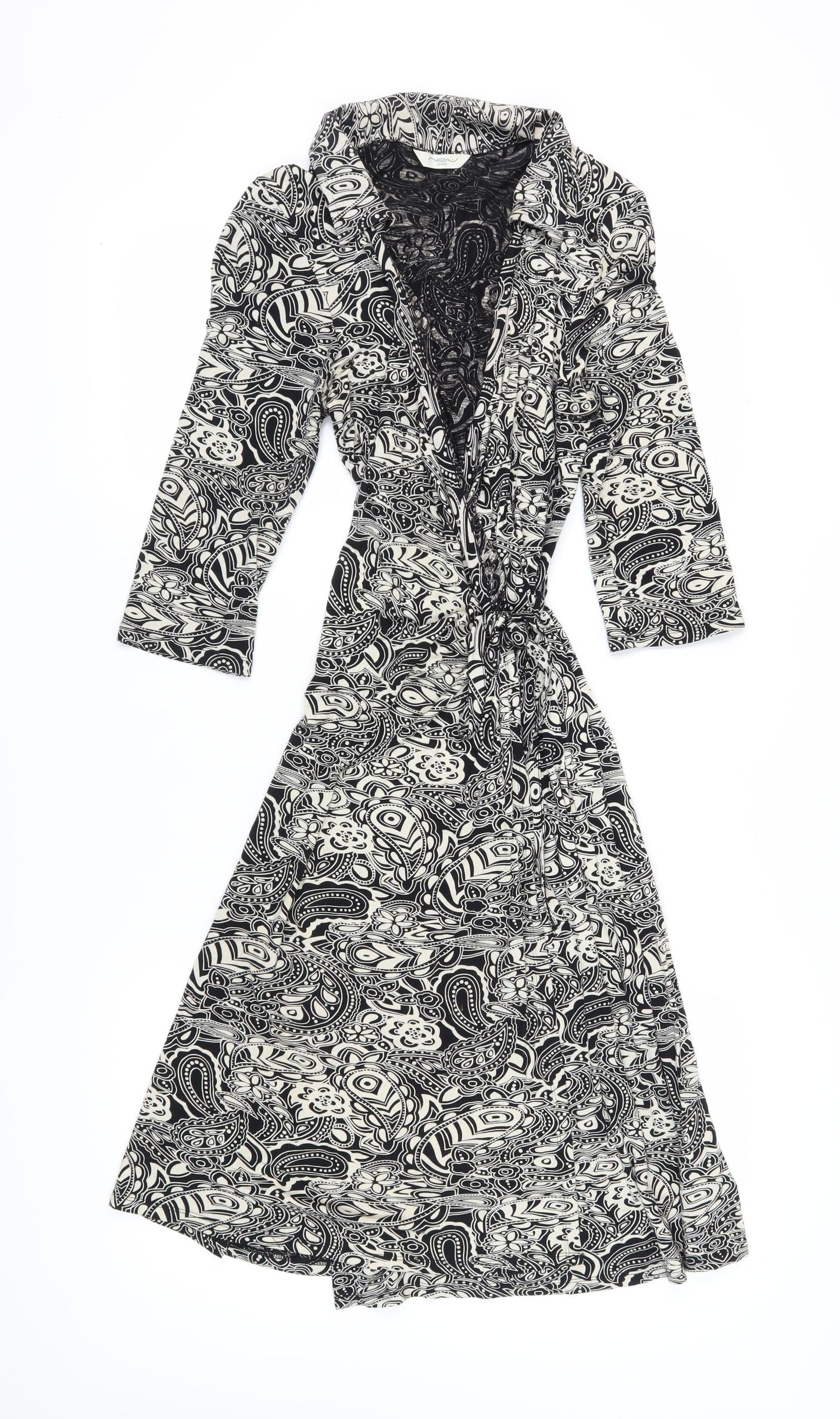 New Look Women's Black Paisley Midi Wrap Dress